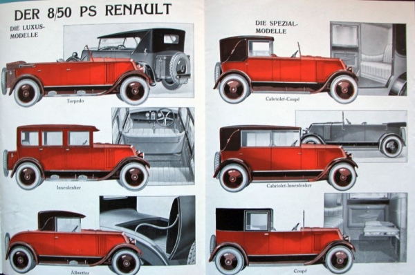 Renault 8/50 PS Modelprogram 1925 Carbrochure (9082)